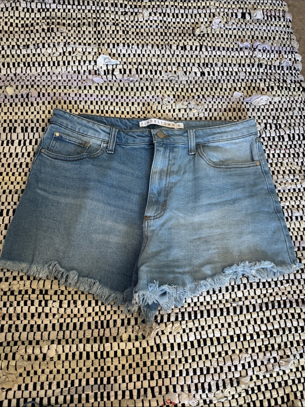 Tinseltown Two Toned Denim Shorts